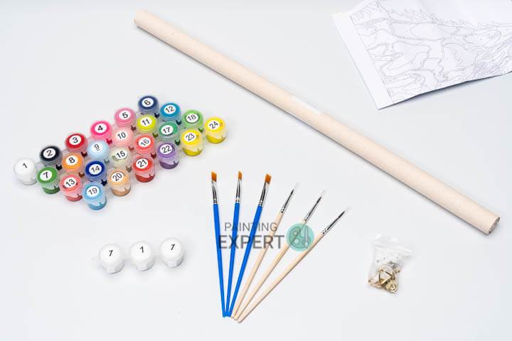 Schilderen op nummer Vrouw met Witte Bloem