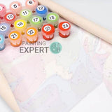 Schilderen op nummer Vrouw met Witte Bloem