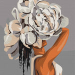 Schilderen op nummer Vrouw met Witte Bloem