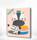 Schilderen op nummer Zebra met Hoedje-Painting Expert