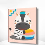 Schilderen op nummer Zebra met Hoedje