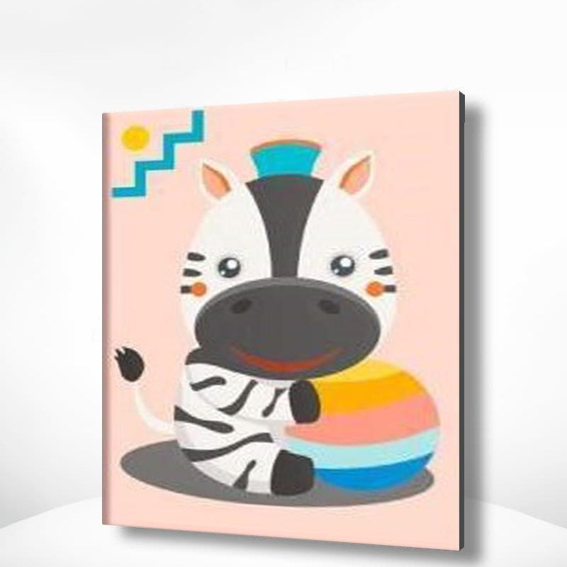Schilderen op nummer Zebra met Hoedje