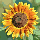 Schilderen op nummer Zonnebloem Geel Oranje
