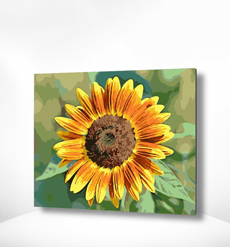Schilderen op nummer Zonnebloem Geel Oranje-Painting Expert