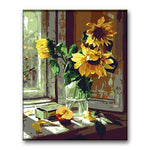 Schilderen op nummer Zonnebloemen met Appel