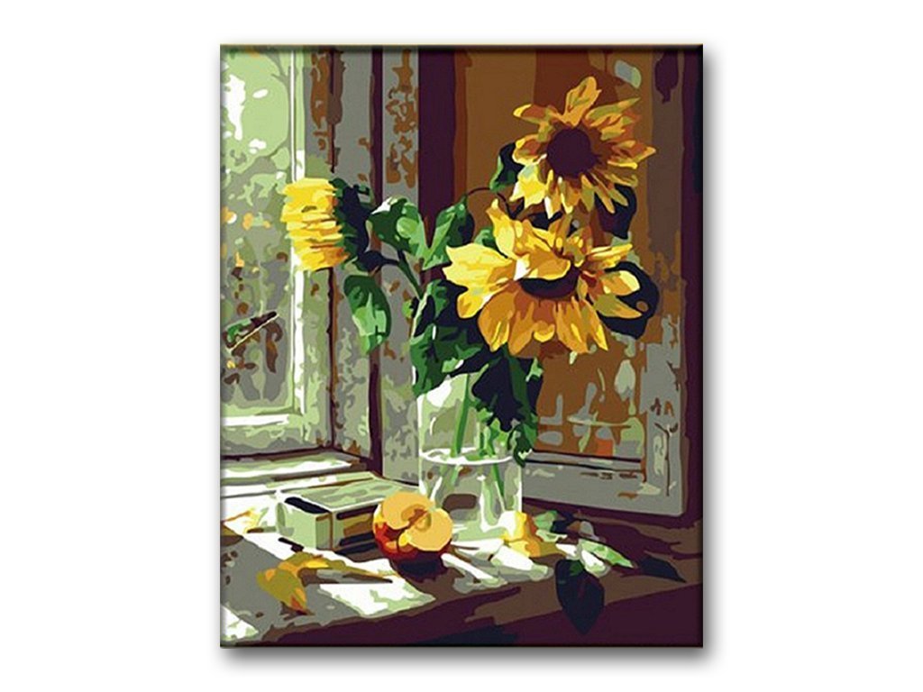 Schilderen op nummer Zonnebloemen met Appel