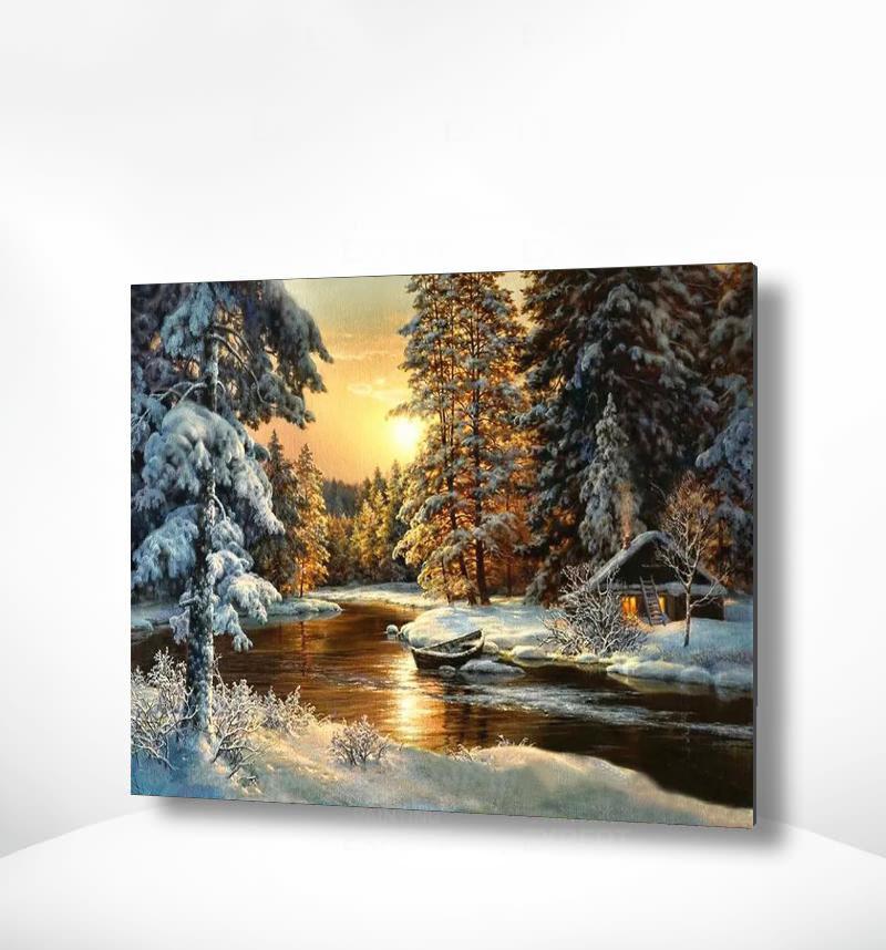 Schilderen op nummer Zonsondergang Bos-Painting Expert