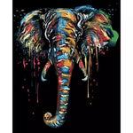 Schilderen op nummer Zwarte Olifant met Kleuren