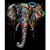 Schilderen op nummer Zwarte Olifant met Kleuren-Painting Expert