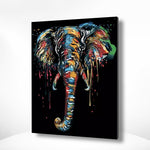 Schilderen op nummer Zwarte Olifant met Kleuren