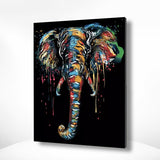 Schilderen op nummer Zwarte Olifant met Kleuren
