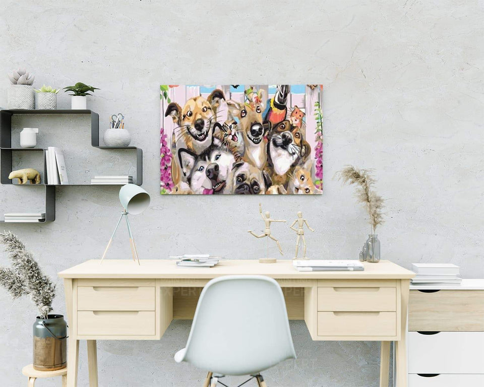 Schilderen op Nummer Selfie Honden Painting Expert 