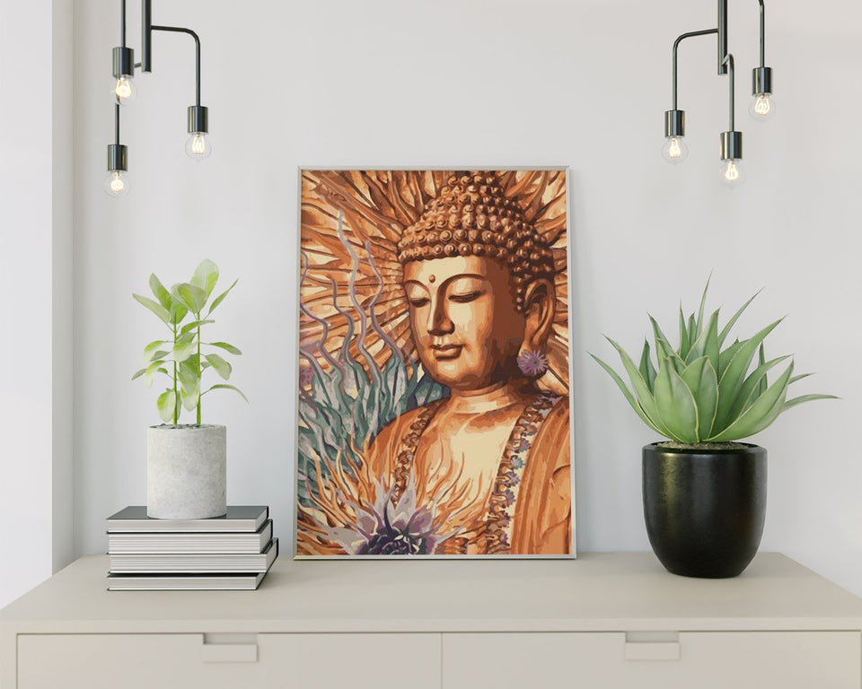 Schilderen op nummer Boeddha Bruintinten-Painting Expert