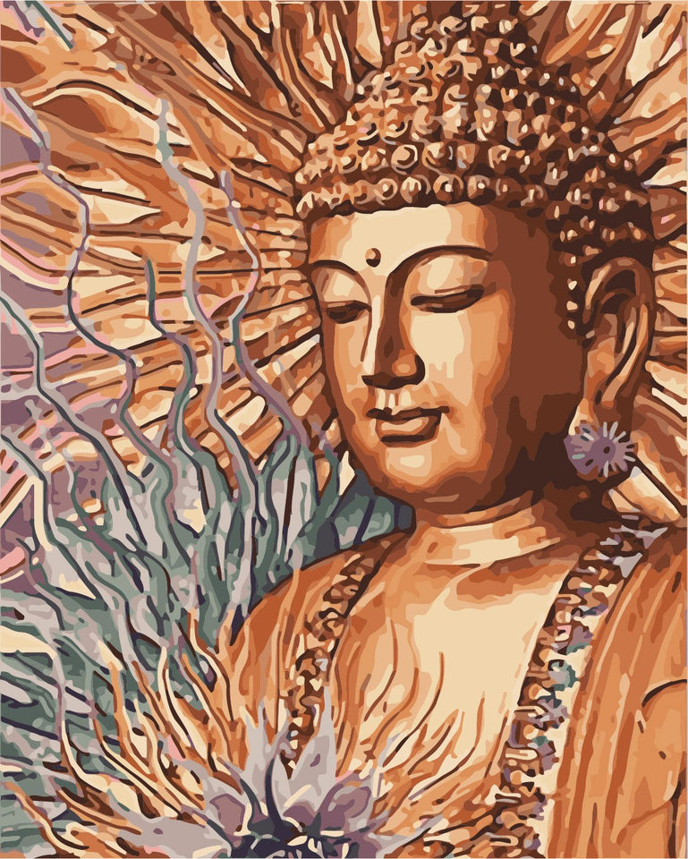 Schilderen op nummer Boeddha Bruintinten-Painting Expert