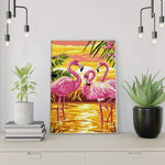 Schilderen op nummer Flamingo Zonsondergang-Painting Expert