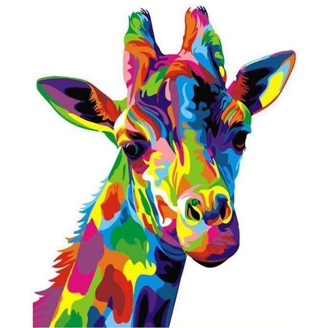 Schilderen op Nummer Giraf Painting Expert 40x50cm - Exclusief Lijst (24 kleurtjes) 