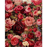 Schilderen op Nummer Kleurrijke Rozen Painting Expert 40x50cm - Exclusief Lijst (24 kleurtjes) 