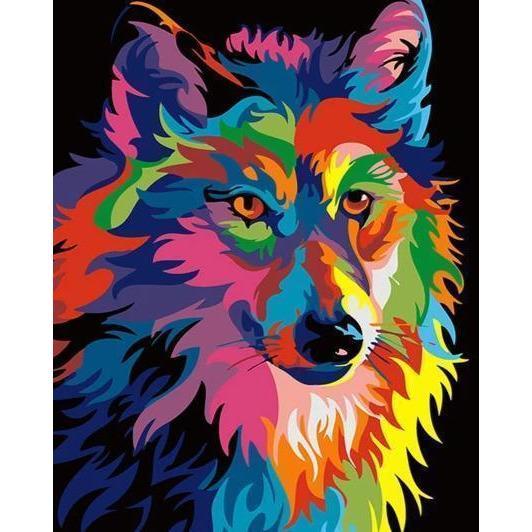 Schilderen op Nummer Wolf Painting Expert 40x50cm - Exclusief Lijst (24 kleurtjes) 